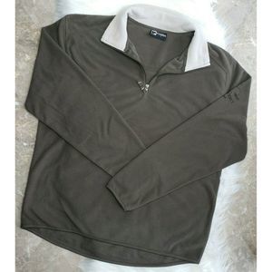 FOSSA 1/4 Zip L/S Waffle Pullover Brown Size Large